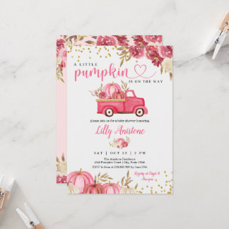 Little Pumpkin Truck Fall Baby Dusche Einladung