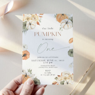 Little Pumpkin, Turning One, 1. Geburtstag Einladung