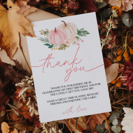 Little Pumpkin Turning One Birthday Dankeschön Car Einladung