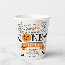 Little Pumpkin Turning One Halloween 1. Geburtstag Pappbecher