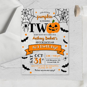 Little Pumpkin Turning Two Halloween 2. Geburtstag Acryleinladungen