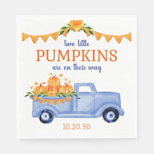 Little Pumpkin Twin Boy Baby Shower Napkins Serviette