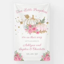 Little Pumpkin Twin Girl Babydusche Banner
