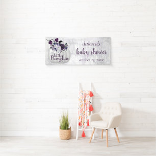 Little Pumpkin   Violet Lila Rustikale Babydusche Banner