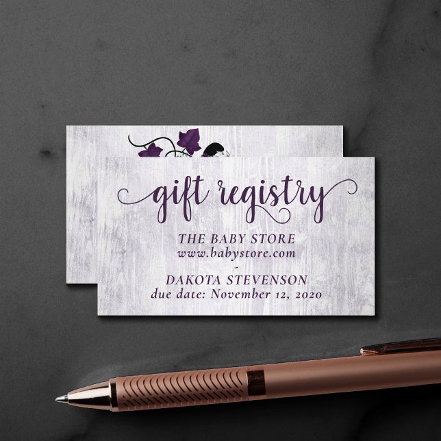 Little Pumpkin | Violet Lila Rustikales Register Begleitkarte (Von Creator hochgeladen)