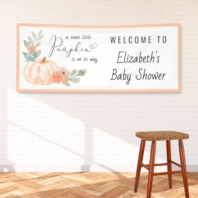 Little Pumpkin Watercolor Baby Dusche Willkommen Banner (Von Creator hochgeladen)