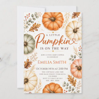 Little Pumpkin Watercolor Baby Shower Einladung