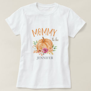 Little Pumpkin Watercolor Baby Shower Mommy zu sei T-Shirt