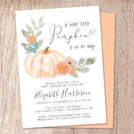 Little Pumpkin Watercolor Babydusche Einladung