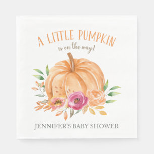 Little Pumpkin Watercolor Floral Baby Dusche Serviette