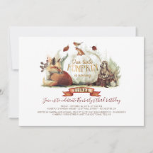 Little Pumpkin Woodland Tiere fallen Geburtstag