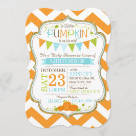 Little Pumpkin Zickzack Baby Shower Einladung