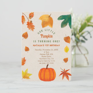 Little Pumpkin zum ersten Geburtstag Einladung
