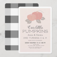 Little Pumpkins Dual Pink Black Gingham Birthday