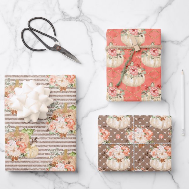 Little Pumpkins Geschenkpapier Set (Vorderseite)