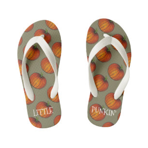 Little Punkin Pumpkin Herbstgeschenk Orange Pumpki Kinderbadesandalen