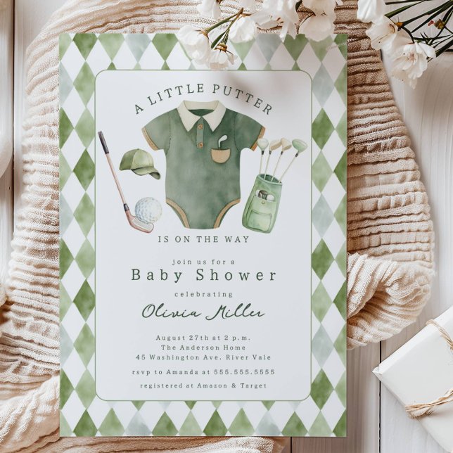 Little Putter Baby Shower Einladung (Von Creator hochgeladen)
