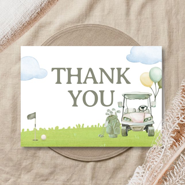 Little Putter Golf Baby Shower Dankeskarte (Golf Little Putter Baby Shower Thank You Card)