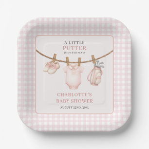 Little Putter Pink Golf Wäscheleine Baby Shower Pappteller
