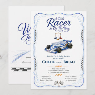 Little Racer Bassinet Formula 1 Babyparty-Einladun Einladung