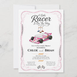 Little Racer Bassinet Formula 1 Babyparty-Einladun Einladung