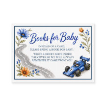 Little Racer Formel Eins Baby Shower Bücher Karte