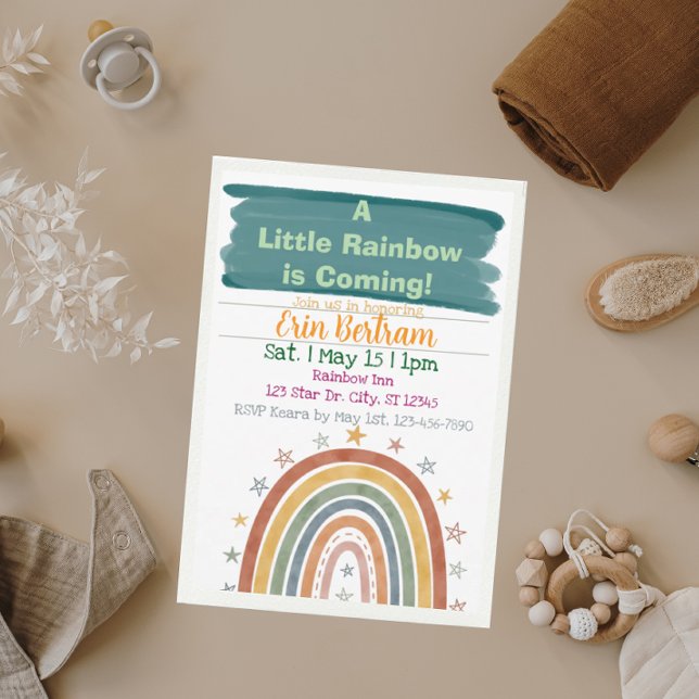 Little Rainbow Coming, Boho Baby Shower  Einladung (Von Creator hochgeladen)