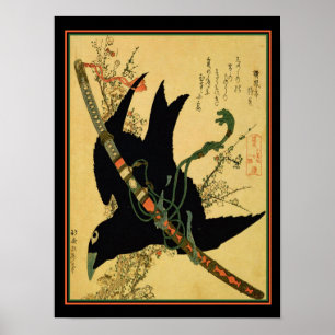 "Little Raven with the Minamoto Clan Sword ca.1823 Poster