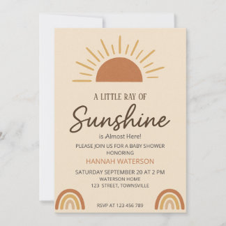 Little Ray of Boho Sunshine – Baby Shower  Einladung