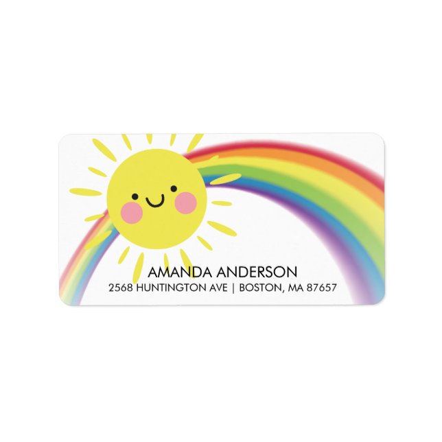 Little Ray of Sunshine Baby Duwer Address Label Adressaufkleber (Vorne)