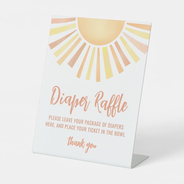 Little Ray Of Sunshine Baby Shower Diaper Raffle Sockelschild (Vorderseite)