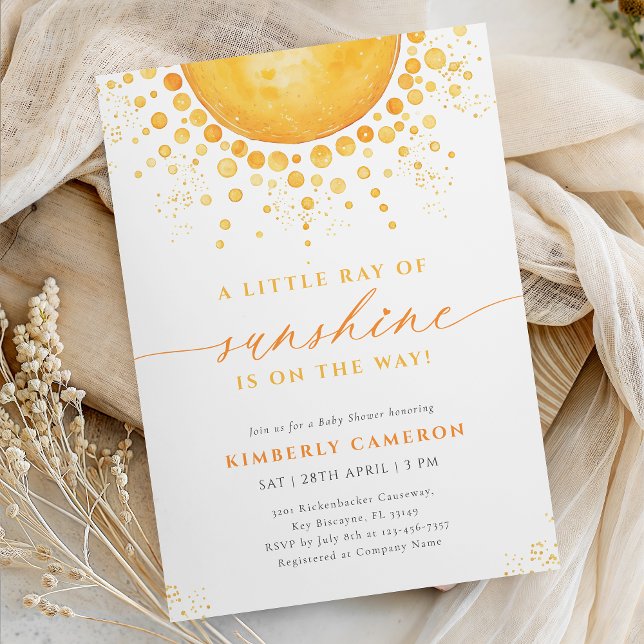 Little Ray of Sunshine Baby Shower Einladung (Von Creator hochgeladen)