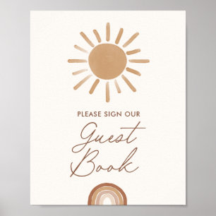 Little Ray of Sunshine Baby Shower Guest Book Sign Poster