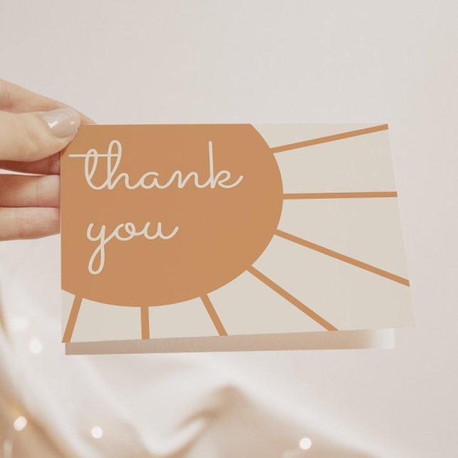 Little Ray of Sunshine Boho Baby Shower Dankeskarte (Von Creator hochgeladen)