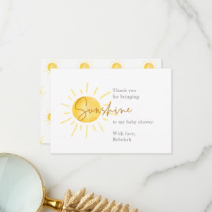 Little Ray of Sunshine Boho Baby Shower Dankeskarte