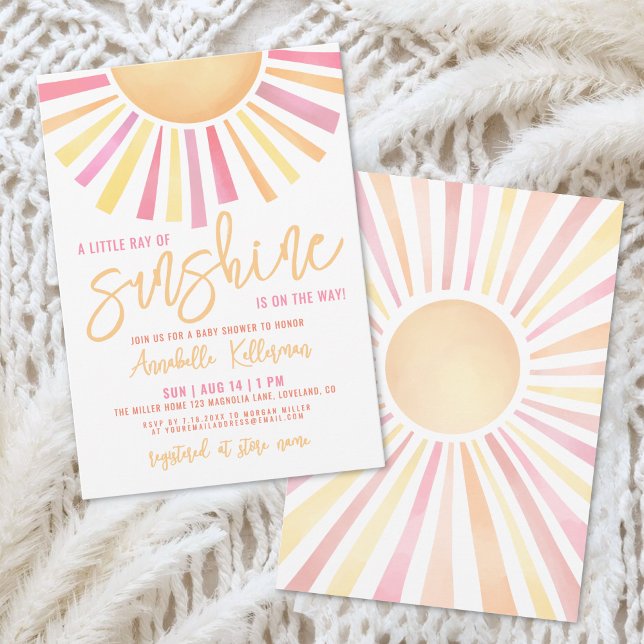 Little Ray Of Sunshine Boho Baby Shower Einladung (Little Ray Of Sunshine Boho Baby Shower Invitation)
