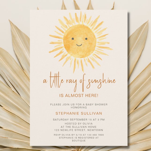 Little Ray of Sunshine Boho Baby Shower Einladung (Von Creator hochgeladen)