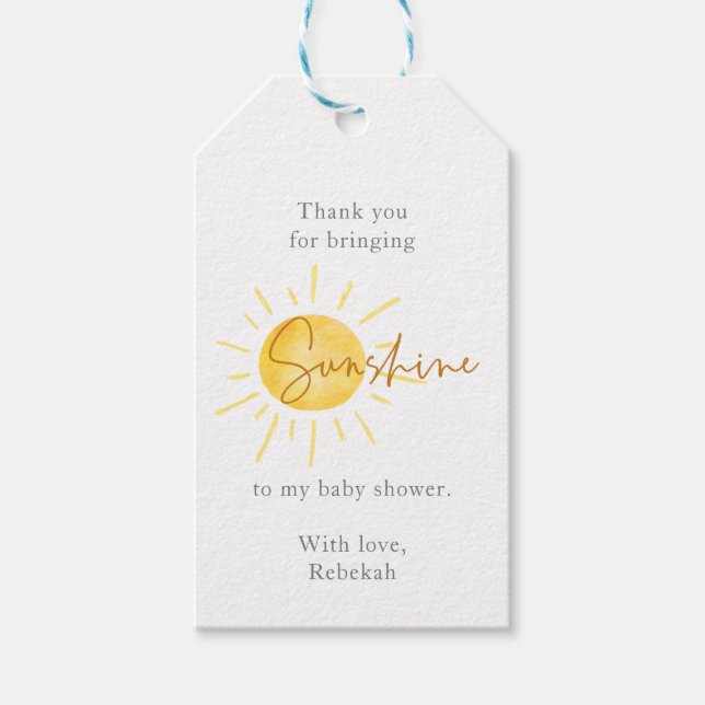 Little Ray of Sunshine Boho Baby Shower Geschenkanhänger (Vorderseite)