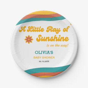 Little Ray of Sunshine Boho Baby Shower Pappteller