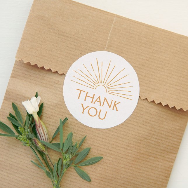 Little Ray of Sunshine Boho Baby Shower Runder Aufkleber (Von Creator hochgeladen)