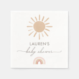 Little Ray of Sunshine Boho Girl Baby Shower Serviette