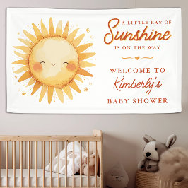 Little Ray Of Sunshine Boho Welcome Baby Shower Banner