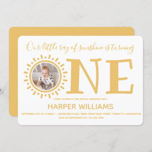 Little Ray of Sunshine Foto Baby Erstgeburt Einladung