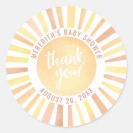 Little Ray Of Sunshine Sun Baby Shower Runder Aufkleber