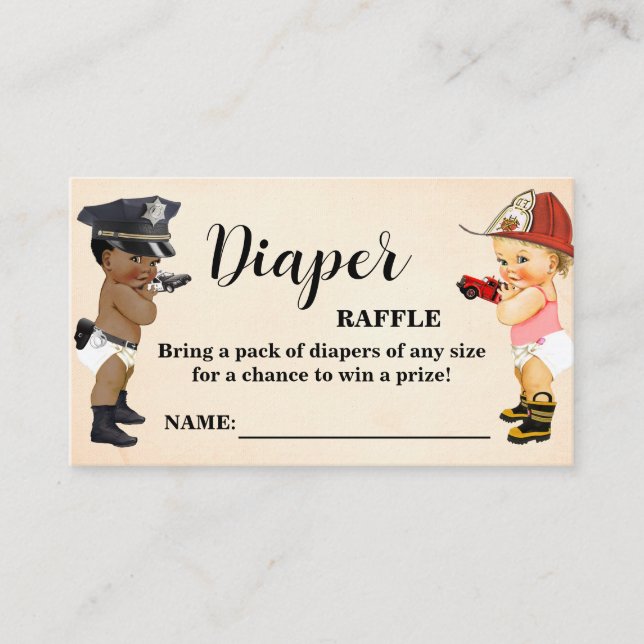 Little Recruit Diaper Raffle Ticket Baby Shower (Vorderseite)