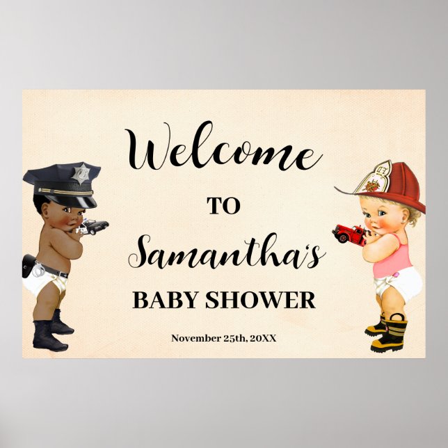 Little Recruit on the Way Welcome Baby Shower Sign Poster (Vorne)