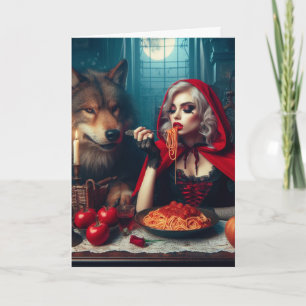 Little Red Blonde Hair Dunkle Fantasie Geburtstag Karte