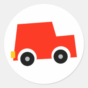 Little Red Car Runder Aufkleber
