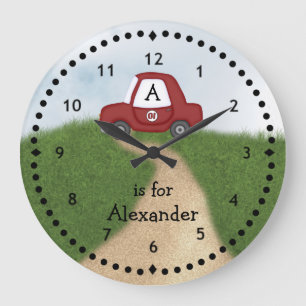 Little Red Car Wall Clock Große Wanduhr