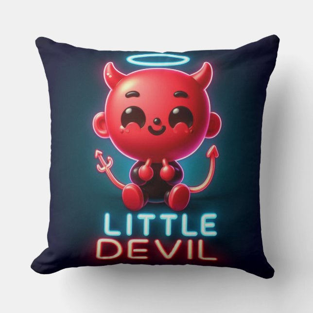 Little Red Devil Halloween Kissen (Vorderseite)